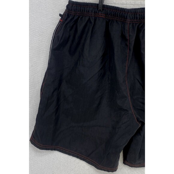 Bear Surf Mens 34" Board Nylon Swimming Trunks Red Black Drawstring 1990's Wave - Picture 6 of 10
